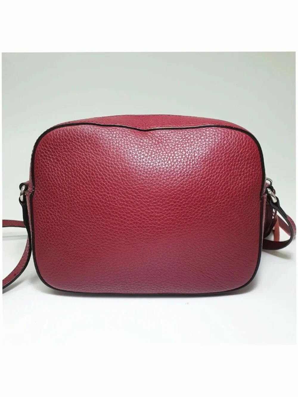 Authentic Gucci Soho Studded Red Leather Disco Crossbody Bag GG Logo - Picture 3 of 12